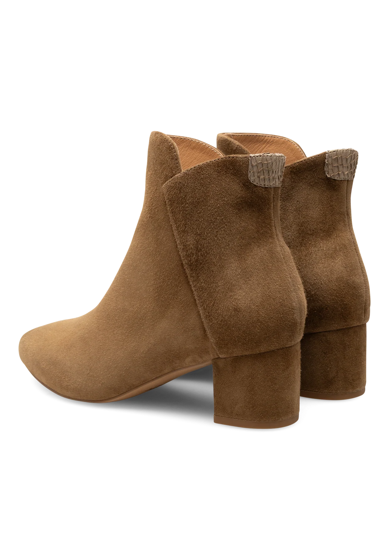 Woden Saga Block Heel Boots - Khaki