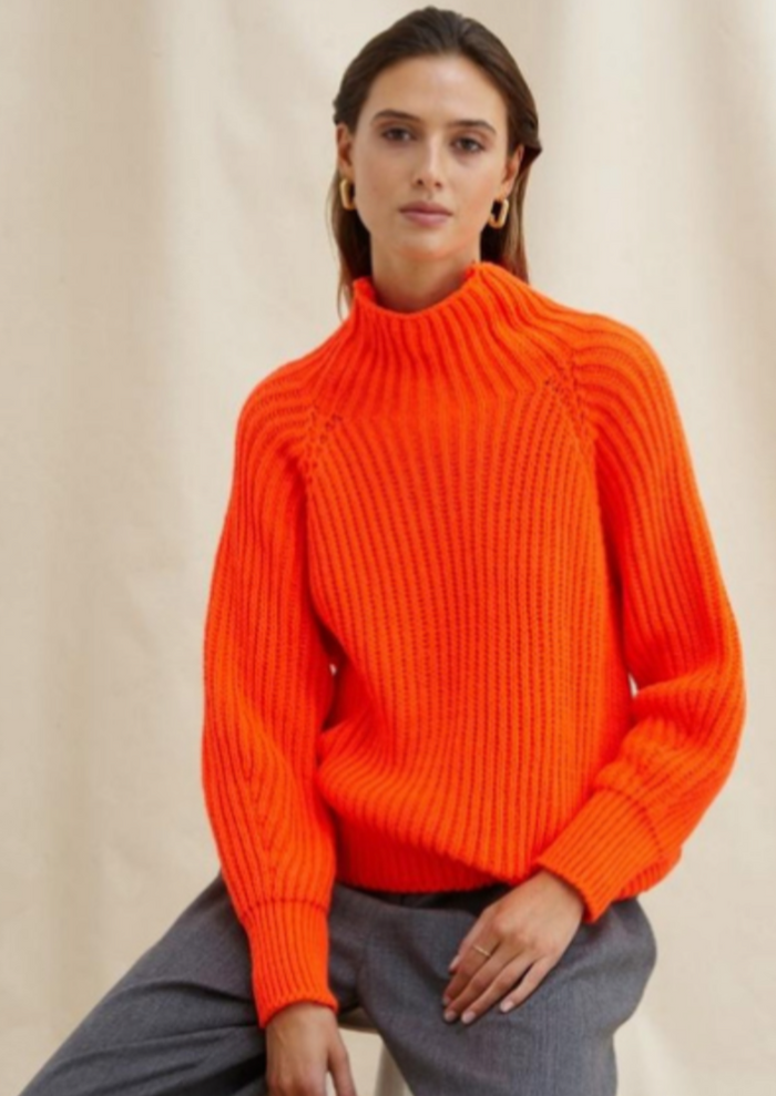 Charli Selma Sweater - Neon Tangerine