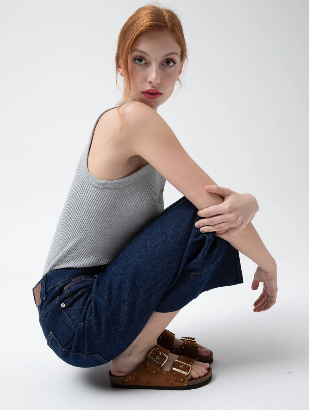 Genuins Honolulu Stud Sandals - Mandorla