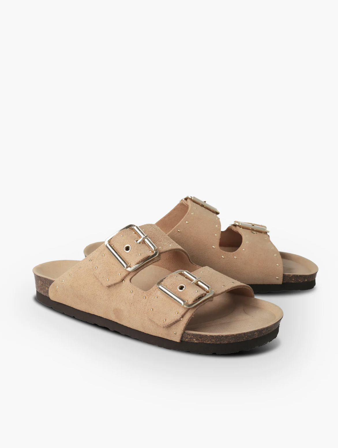 Genuins Honolulu Stud Sandals - Almond