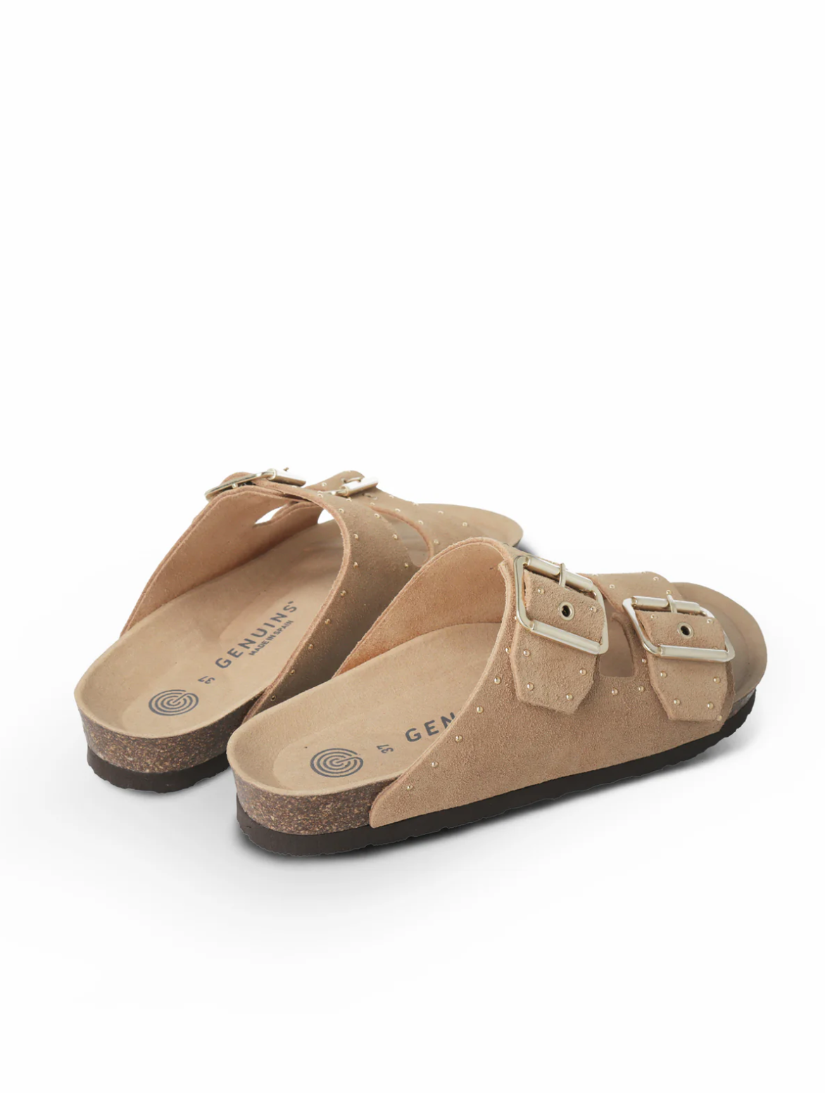 Genuins Honolulu Stud Sandals - Almond