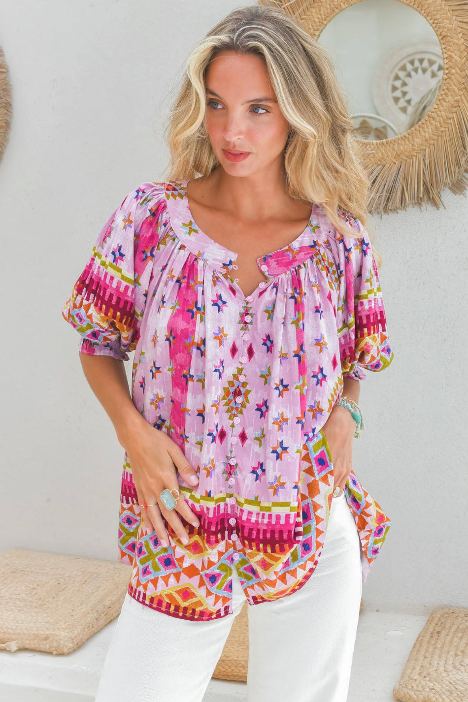Jaase Boheme Blouse - Lost Tribe Print