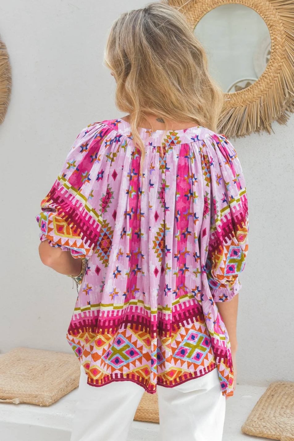 Jaase Boheme Blouse - Lost Tribe Print