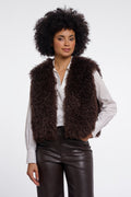 Rino & Pelle Sensy Faux Fur Waistcoat - Coffee
