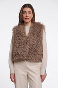 Rino & Pelle Sensy Faux Fur Waistcoat - Mocha