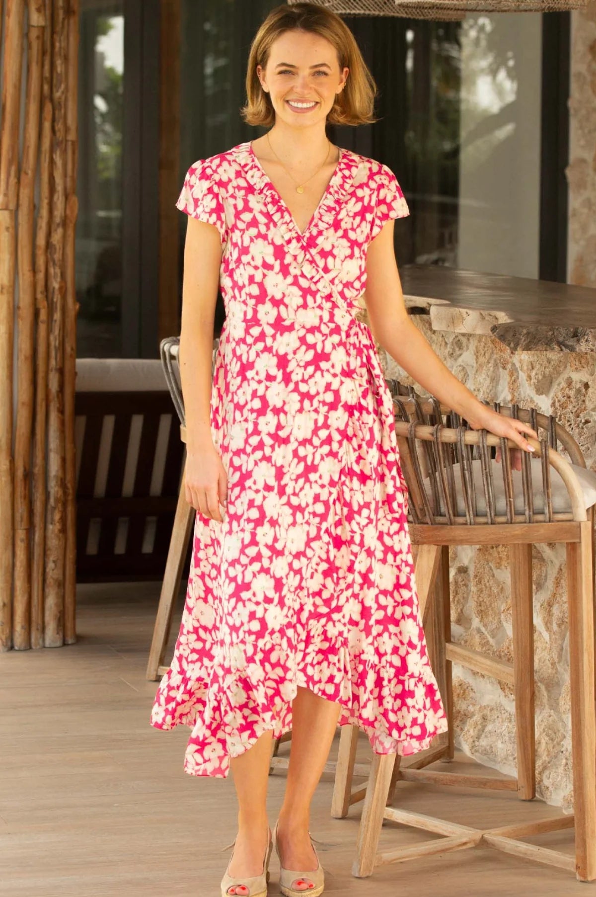Aspiga Demi Wrap Dress - Cherry Blossom Pink