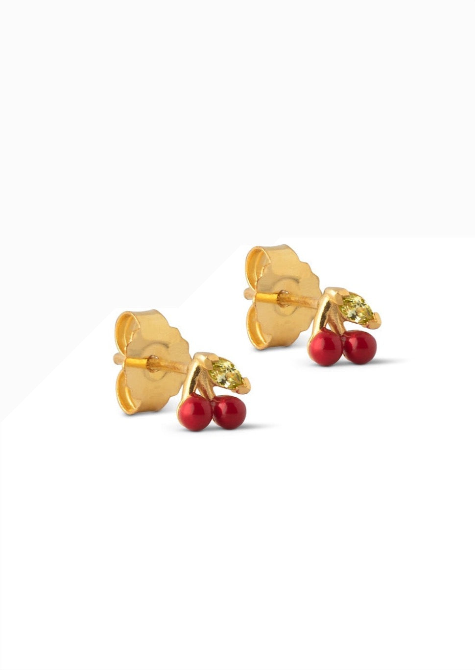 Enamel Cherry Studs