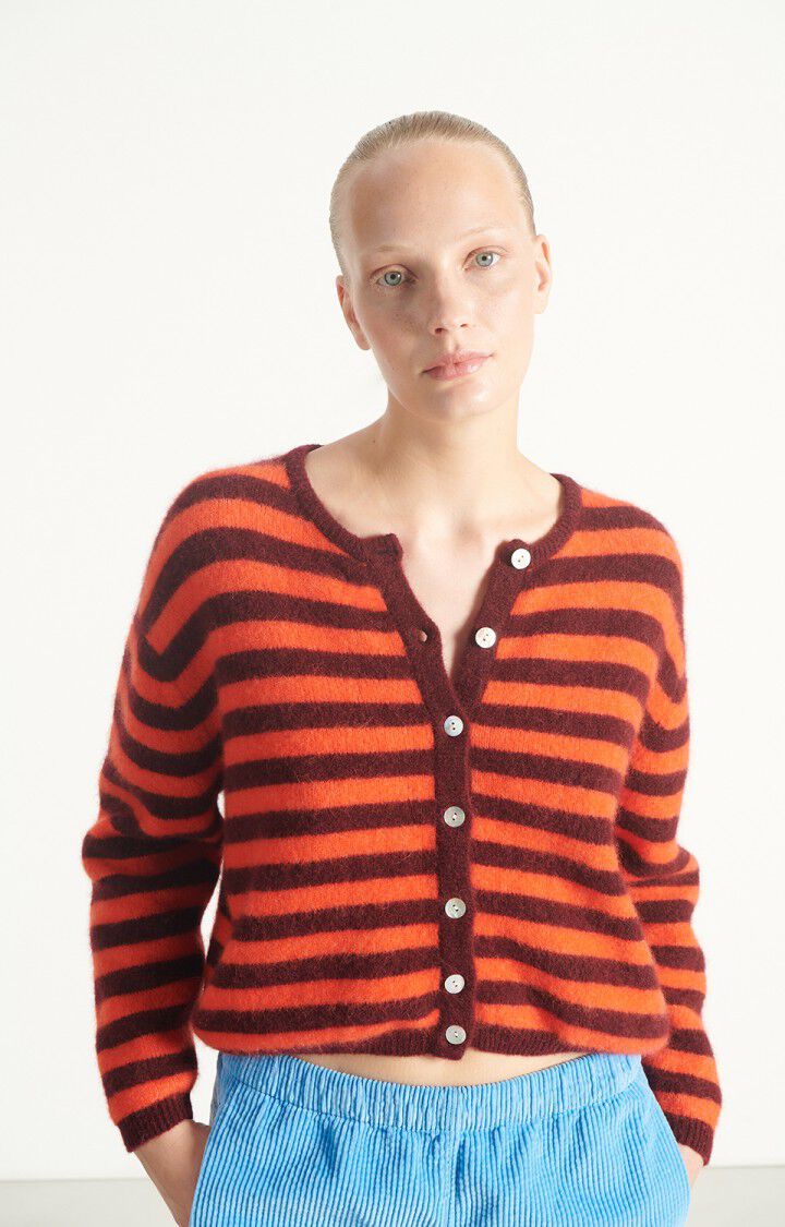 American Vintage Vitow Cardigan - Grenat Raye
