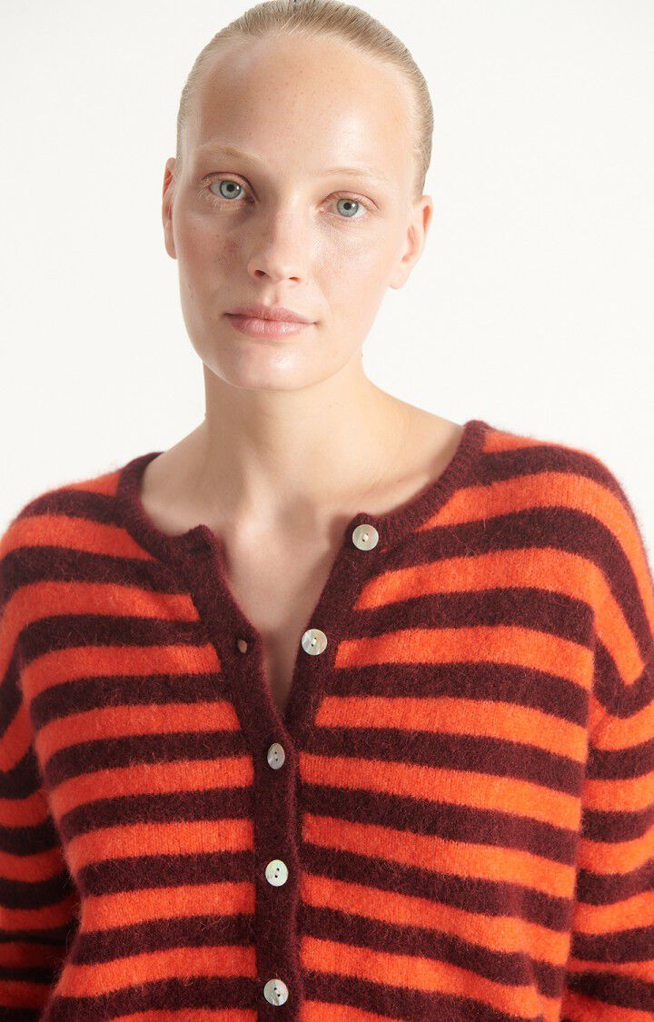 American Vintage Vitow Cardigan - Grenat Raye