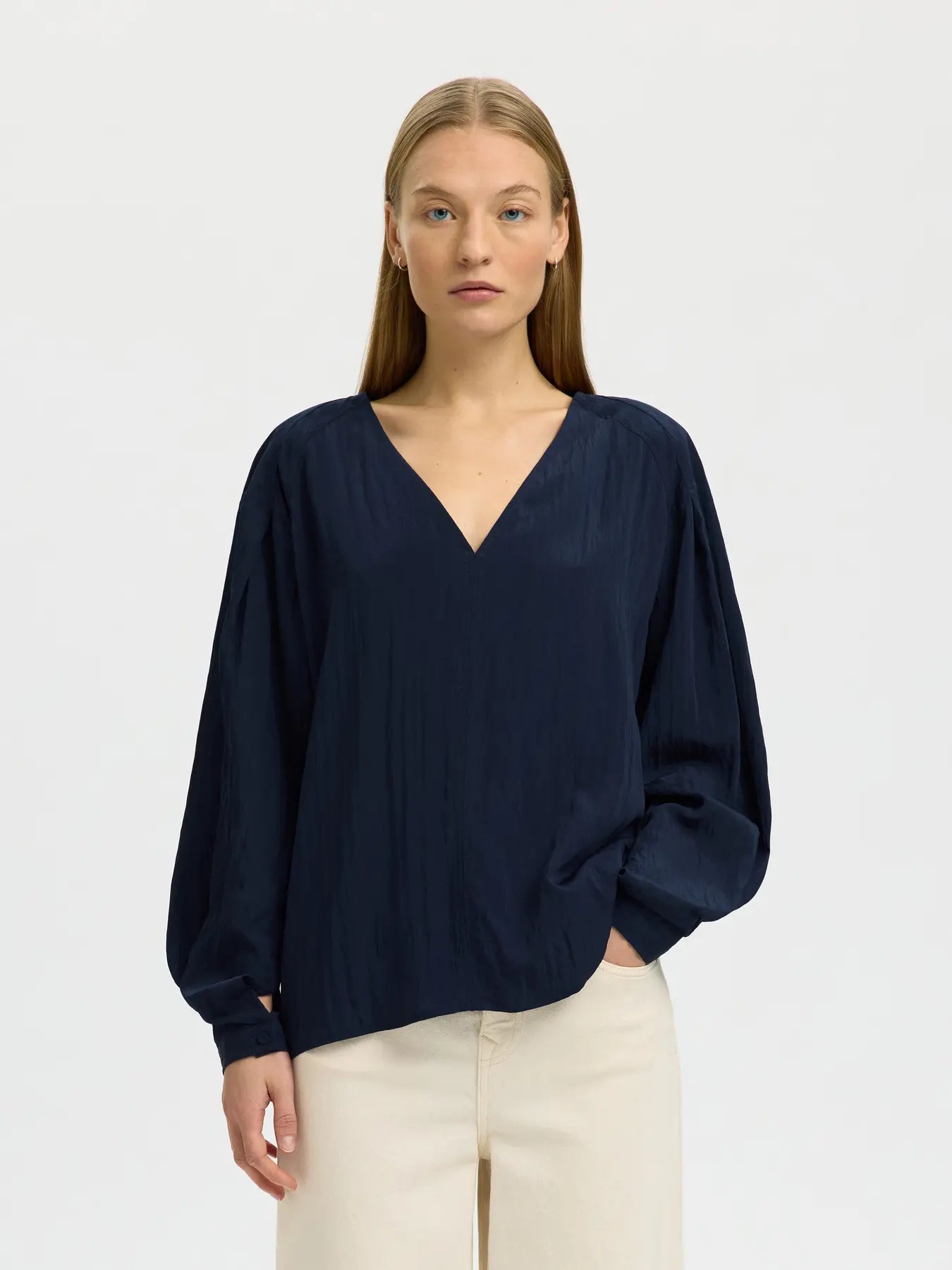 Selected Fiona Blouse - Navy
