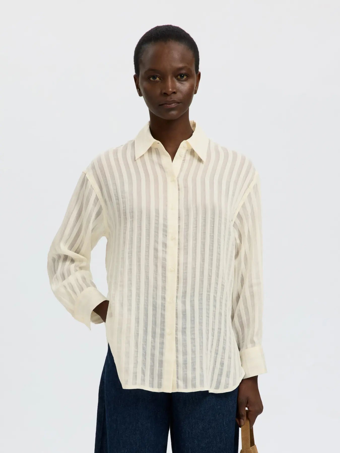 Selected Toran Oversized Shirt - Egret