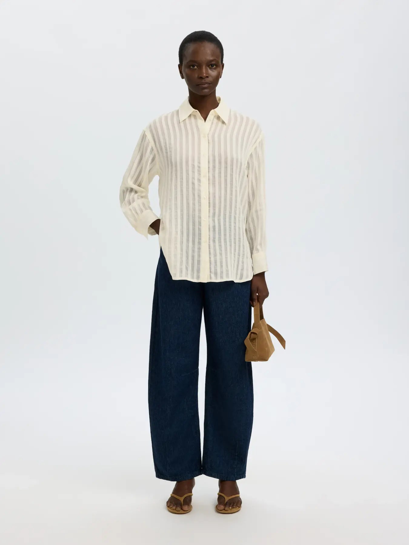 Selected Toran Oversized Shirt - Egret