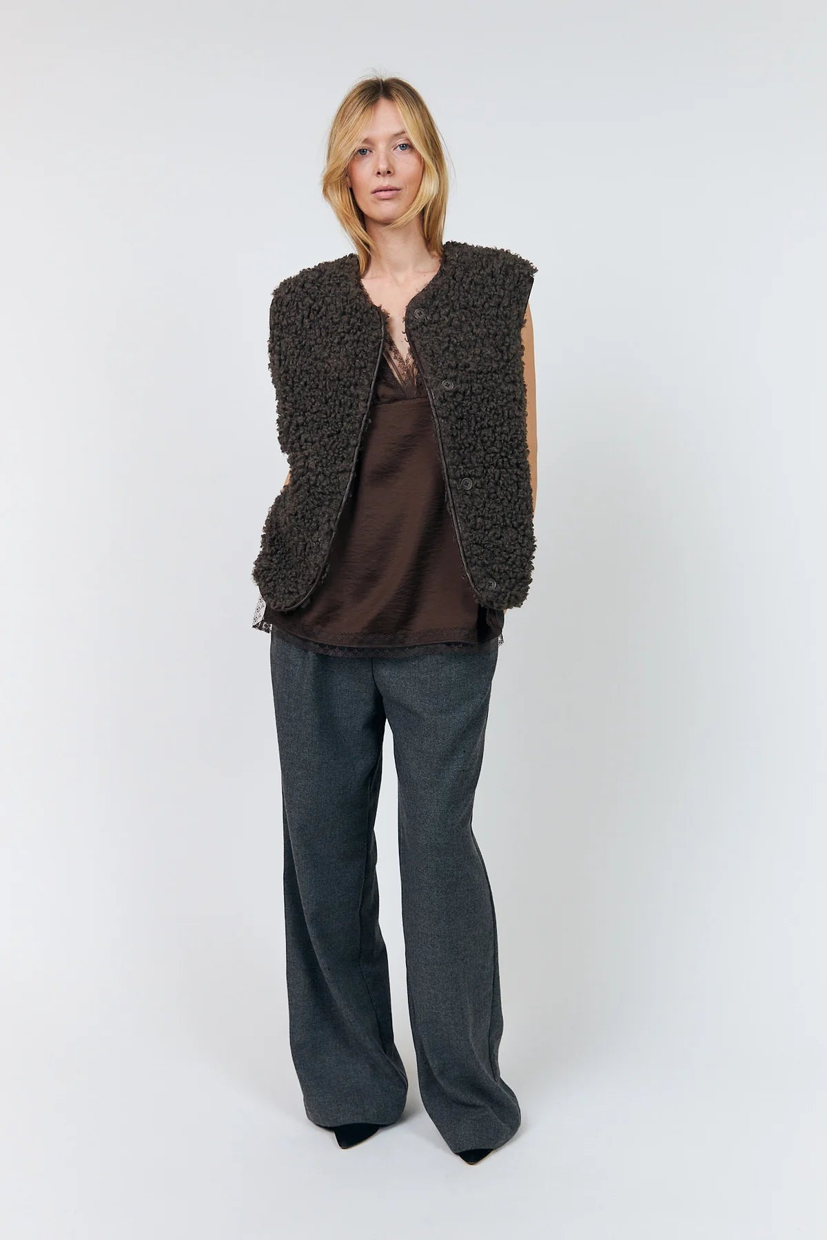 Lollys Laundry Vada Waistcoat - Browm