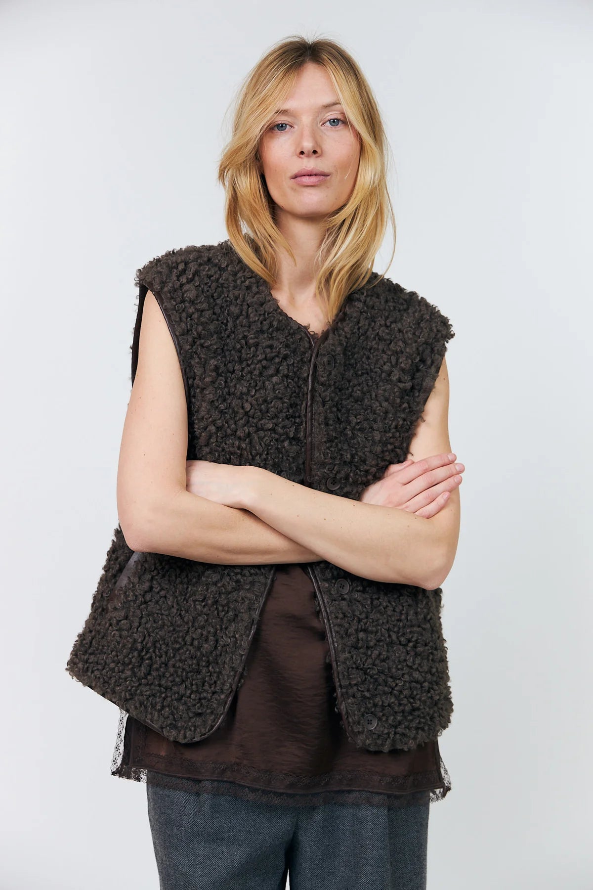 Lollys Laundry Vada Waistcoat - Browm