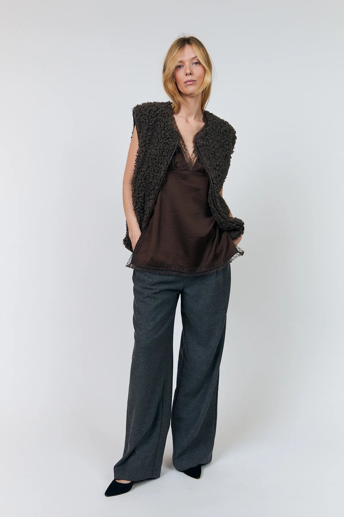 Lollys Laundry Vada Waistcoat - Browm