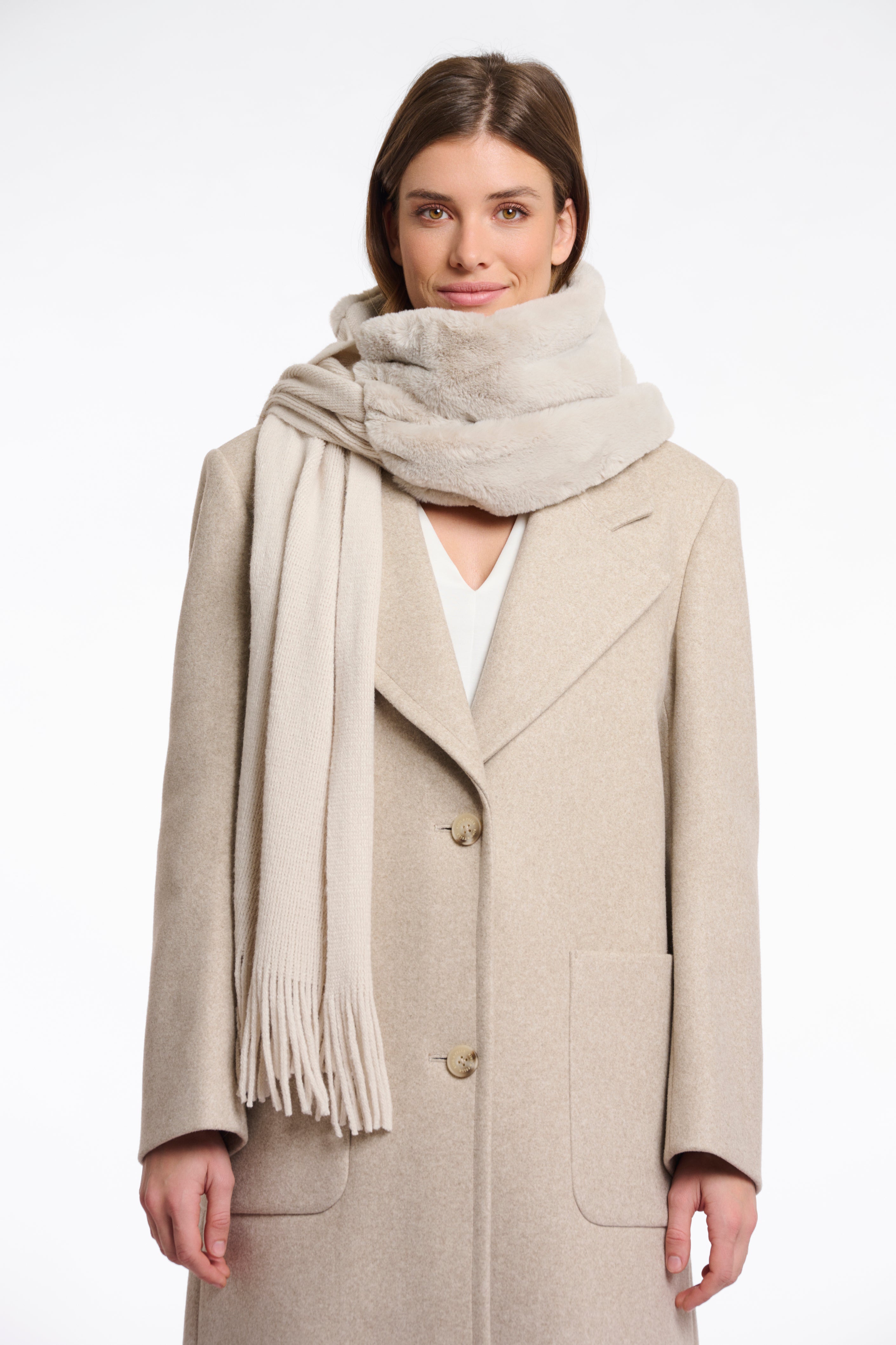 Rino & Pelle Vlien Fur Scarf - Birch