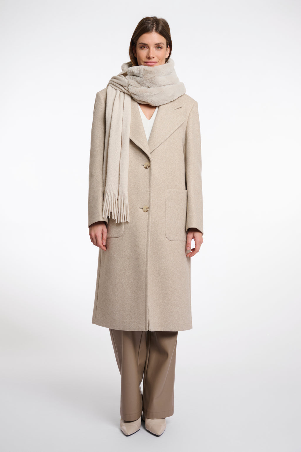 Rino & Pelle Vlien Fur Scarf - Birch