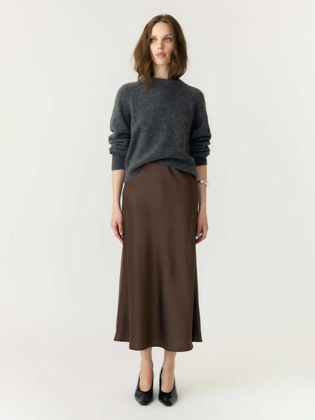 YAS Pella Midi Skirt - Chocolate