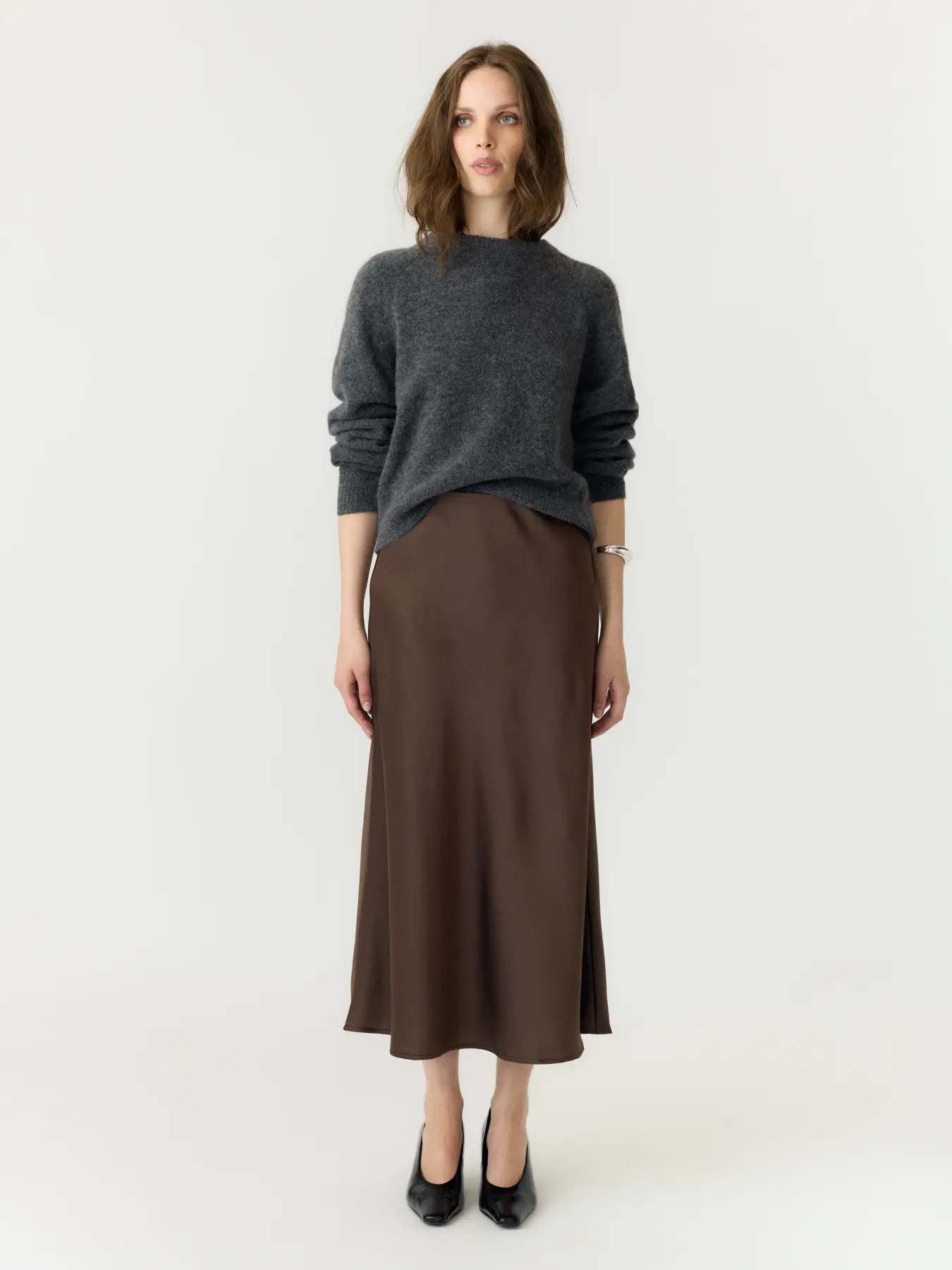 YAS Pella Midi Skirt - Chocolate