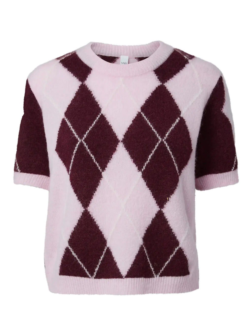 YAS Johi Short Sleeve Knit - Halequin Fig