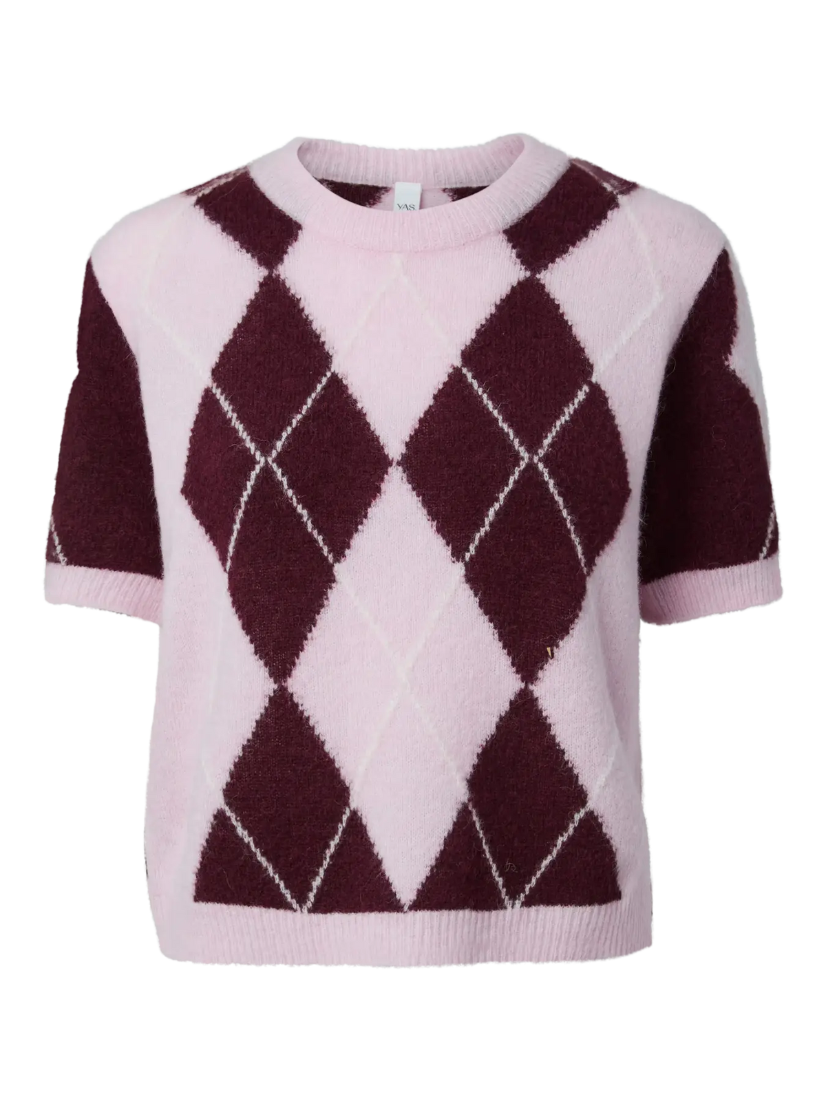 YAS Johi Short Sleeve Knit - Halequin Fig