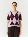 YAS Johi Short Sleeve Knit - Halequin Fig
