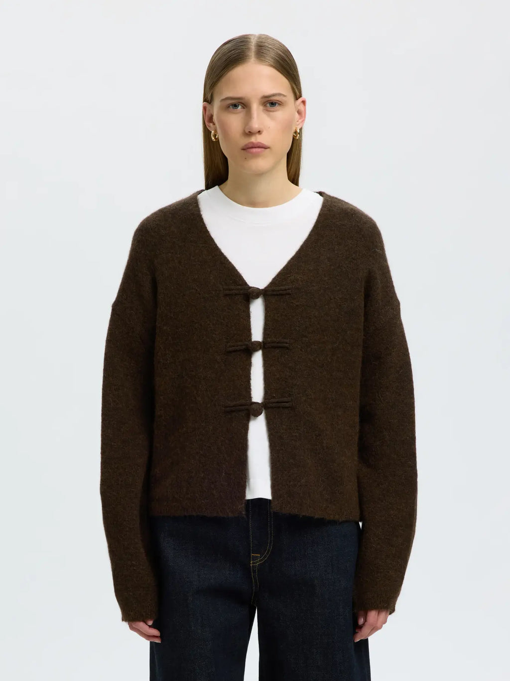 Selected Lulu Duffle Cardigan - Brown
