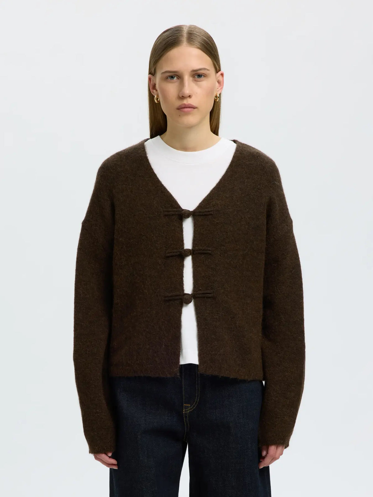 Selected Lulu Duffle Cardigan - Brown