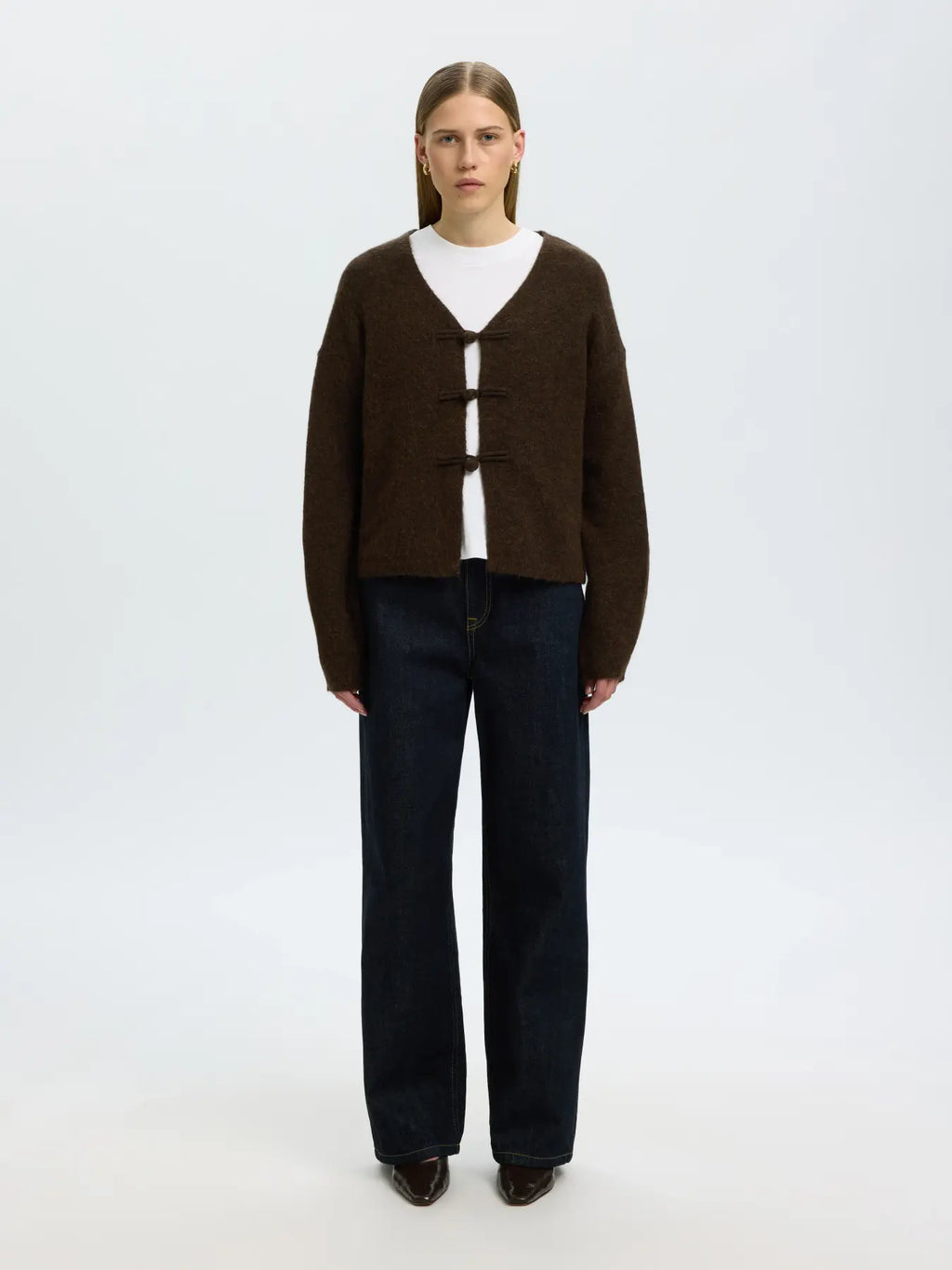 Selected Lulu Duffle Cardigan - Brown