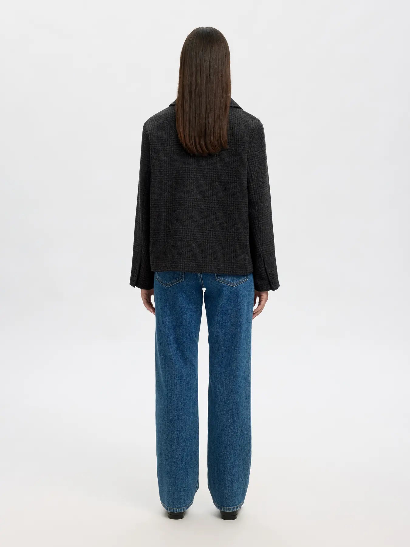 Selected Femme Alma Jacket - Black Check