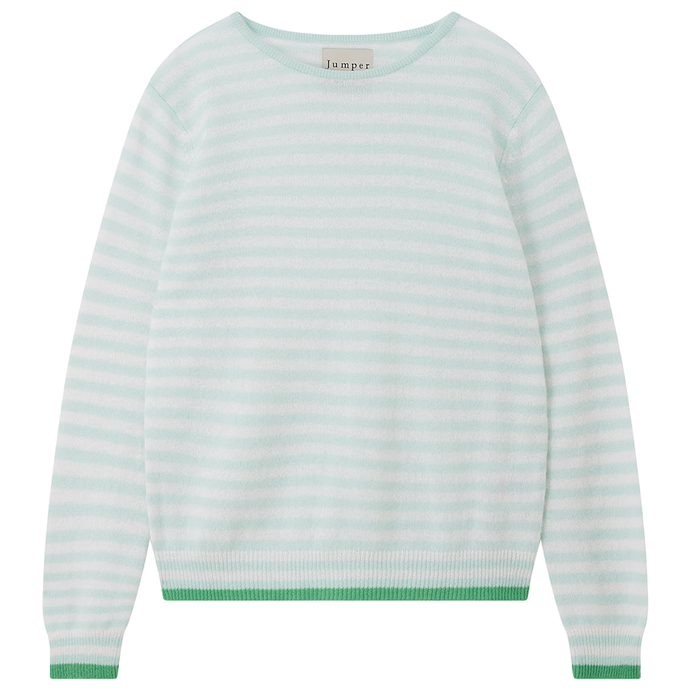Jumper 1234 Striped Tipped Crew - Green