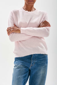 Jumper 1234 Distressed Crew Neck Jumper - Marshmallow