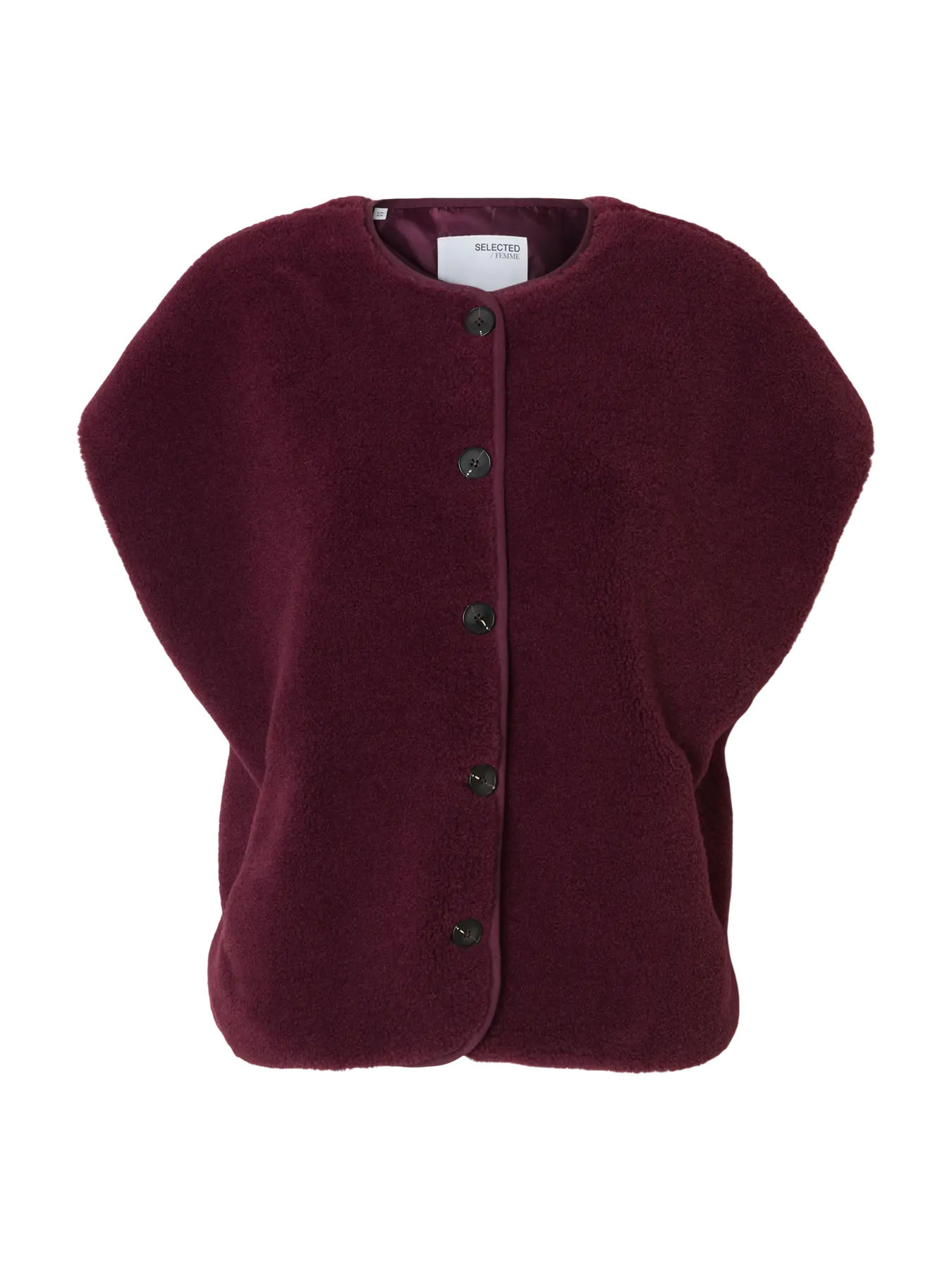 Selected Femme Mila Teddy Vest - Fig