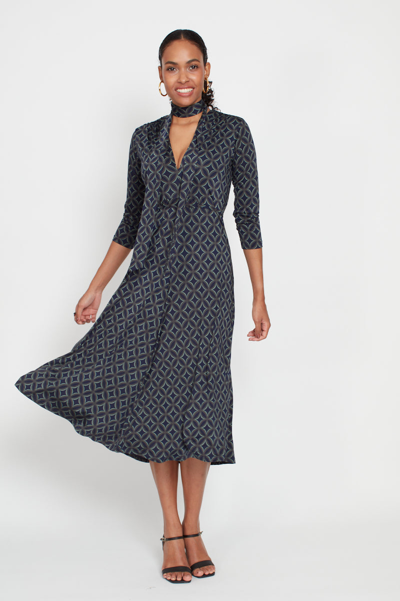 Onjenu Amy Dress - Geo Green Print