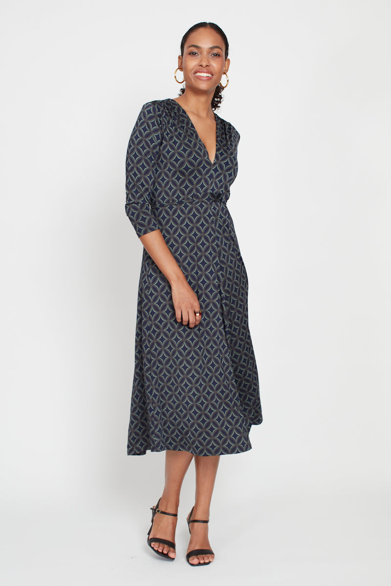 Onjenu Amy Dress - Geo Green Print