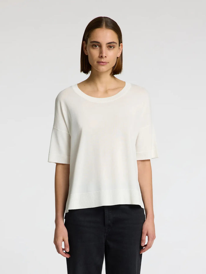 Selected Femme Willie Knit Tee - White