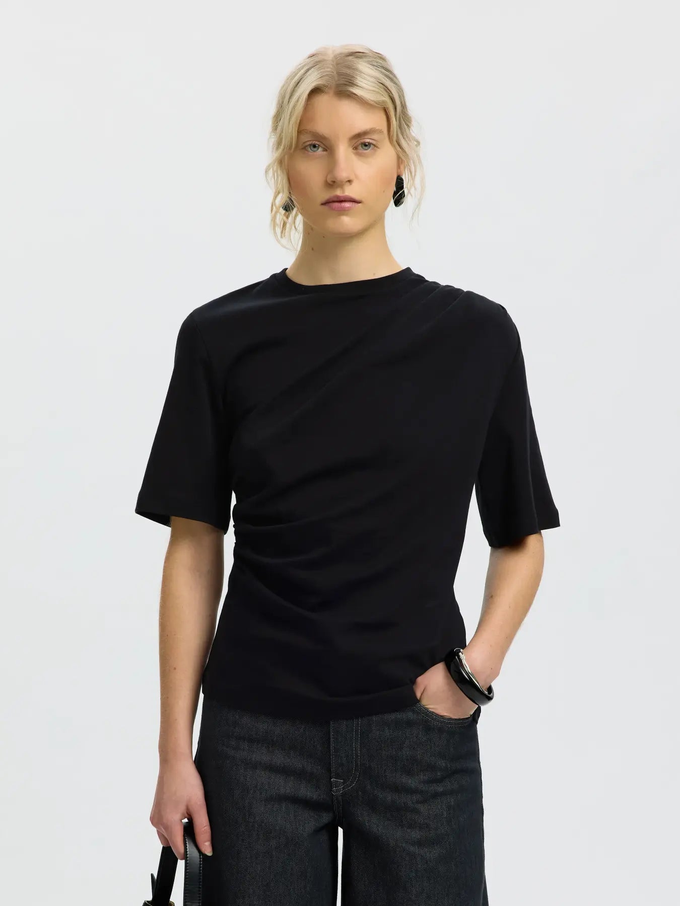 Selected Taj Twist Tee - Black