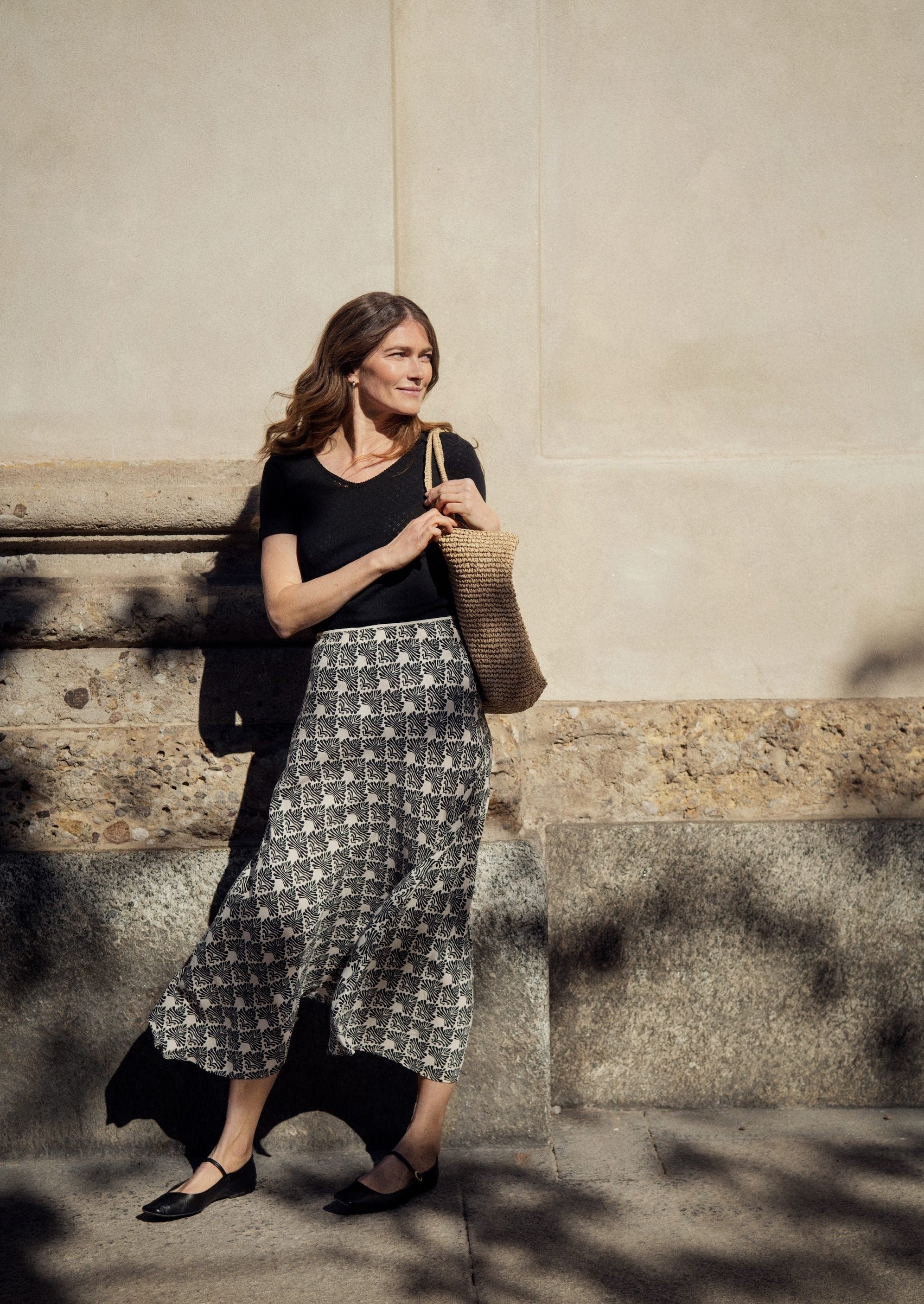 Part Two Rin Skirt Black Graphic Print