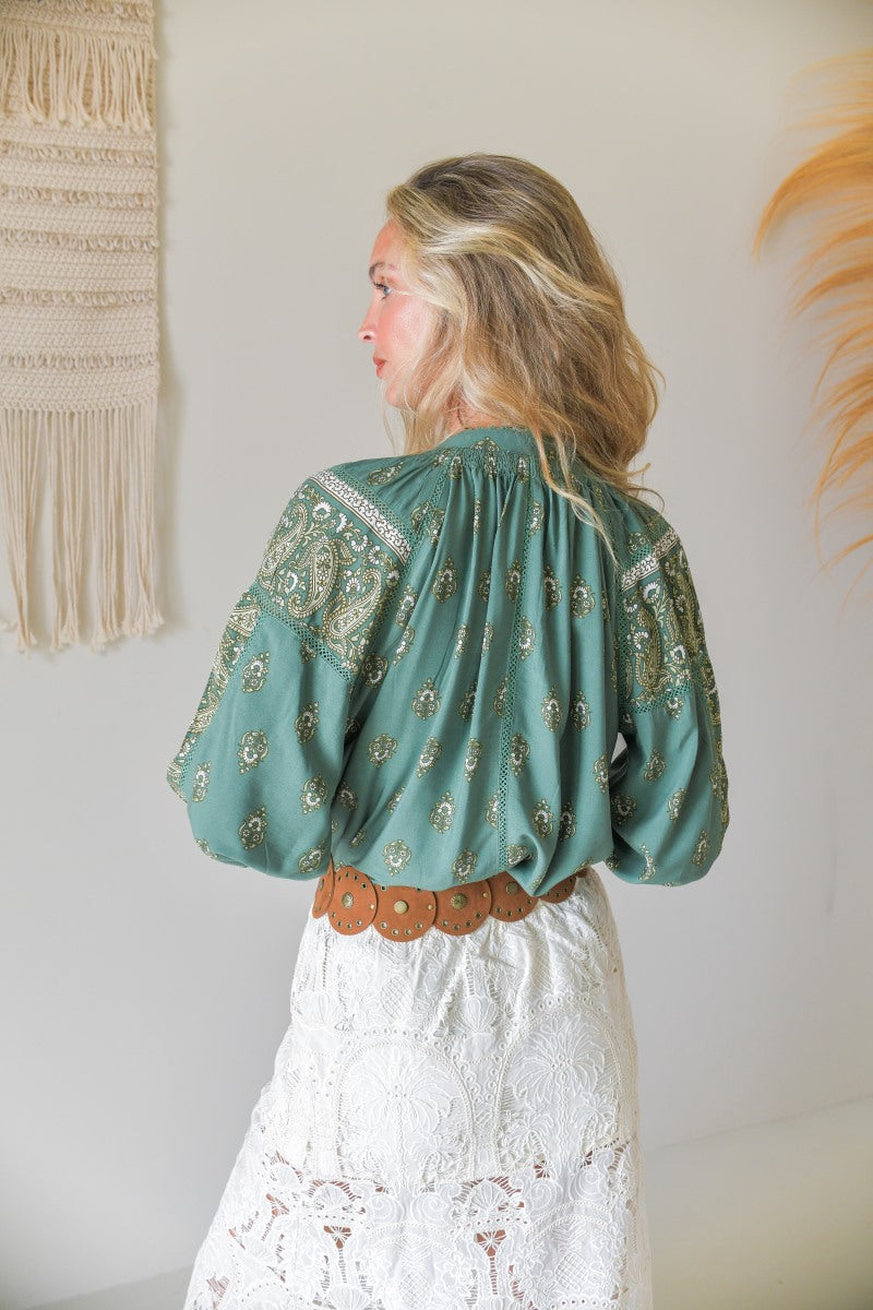 Jaase Montie Blouse - Viridian Print