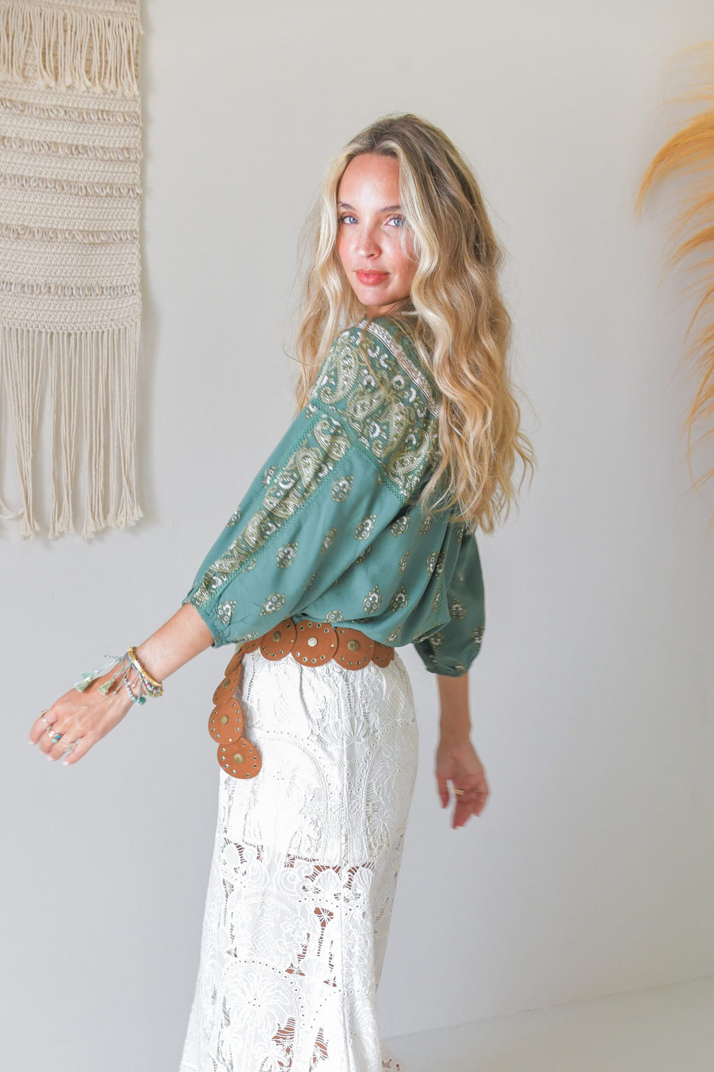 Jaase Montie Blouse - Viridian Print