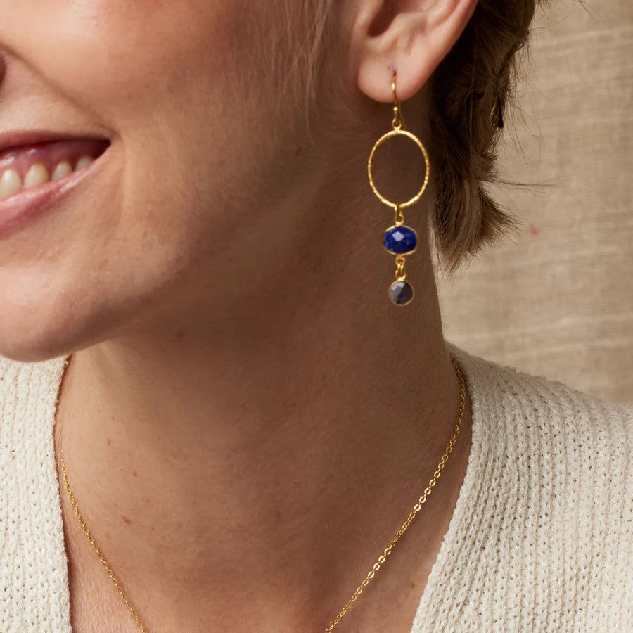 Ashiana Cadiz Navy Gemstone Earrings