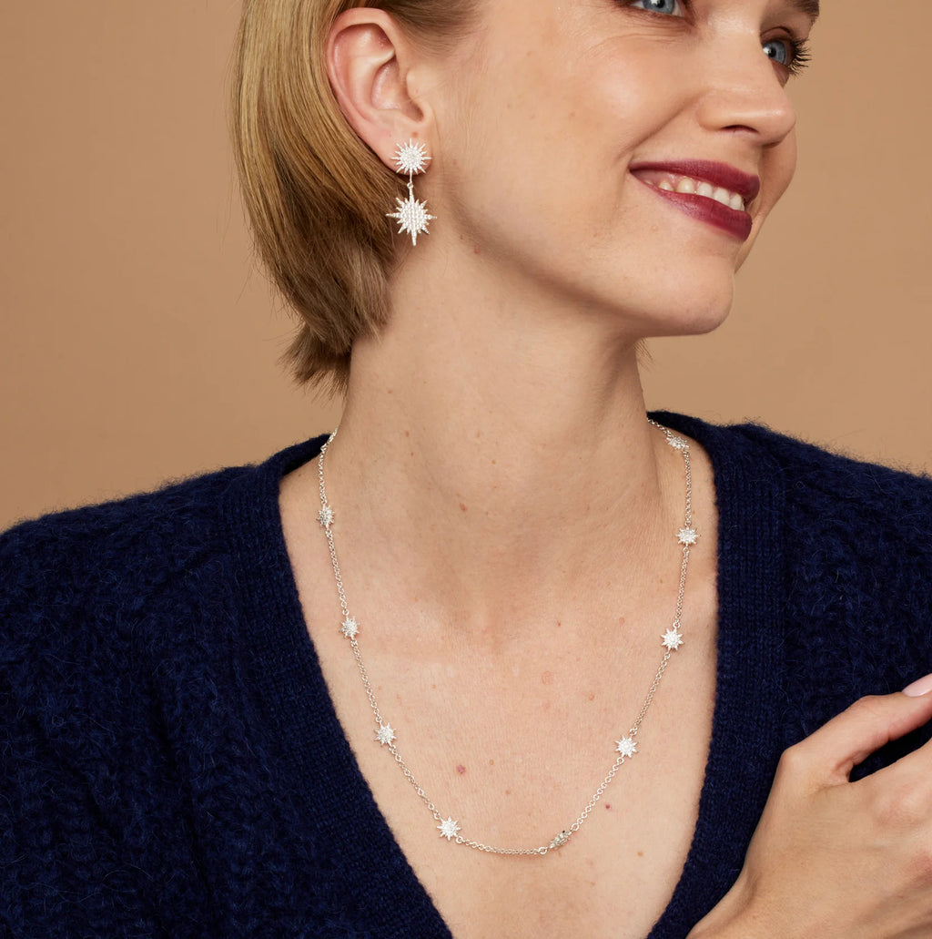 Ashiana Elsa Star Earrings - Silver