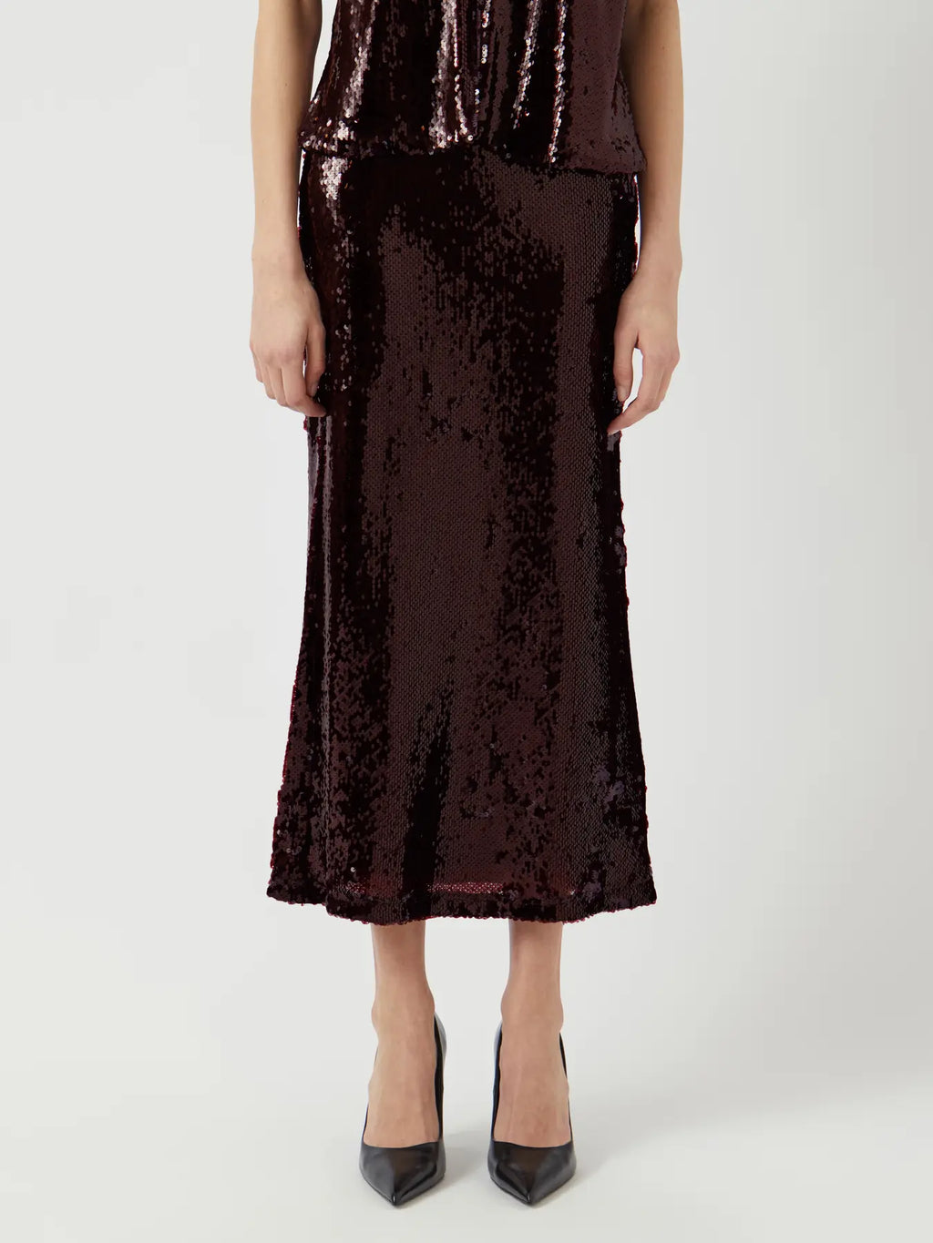 YAS Royalina Sequin Ankle Skirt