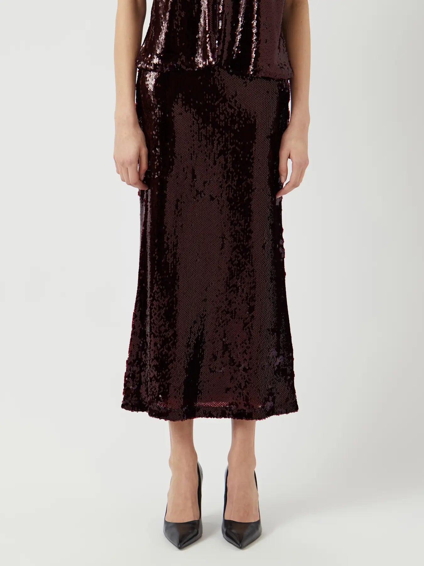 YAS Royalina Sequin Ankle Skirt