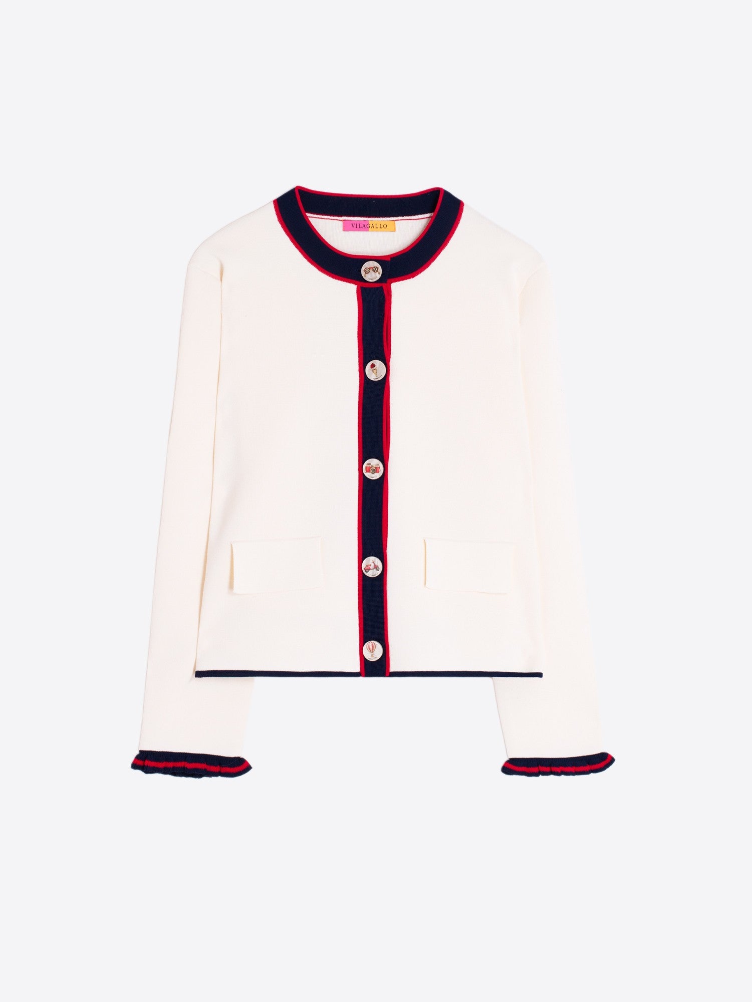 Vilagallo Stripe Cardigan - Cream
