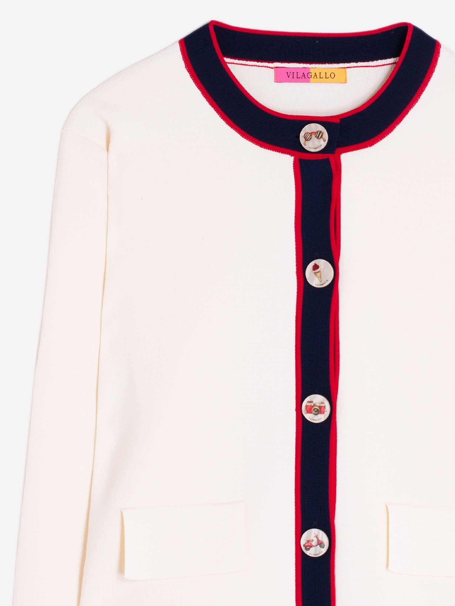 Vilagallo Stripe Cardigan - Cream