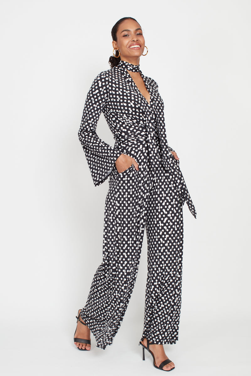 Onjenu Fenn Jumpsuit - Black Polka Dot