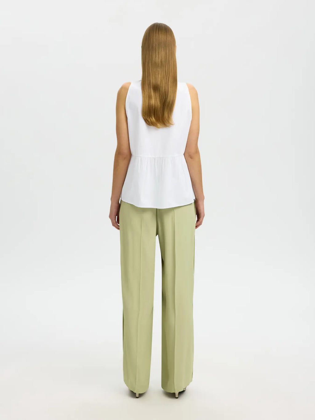 Selected Blair Peplum Top - White