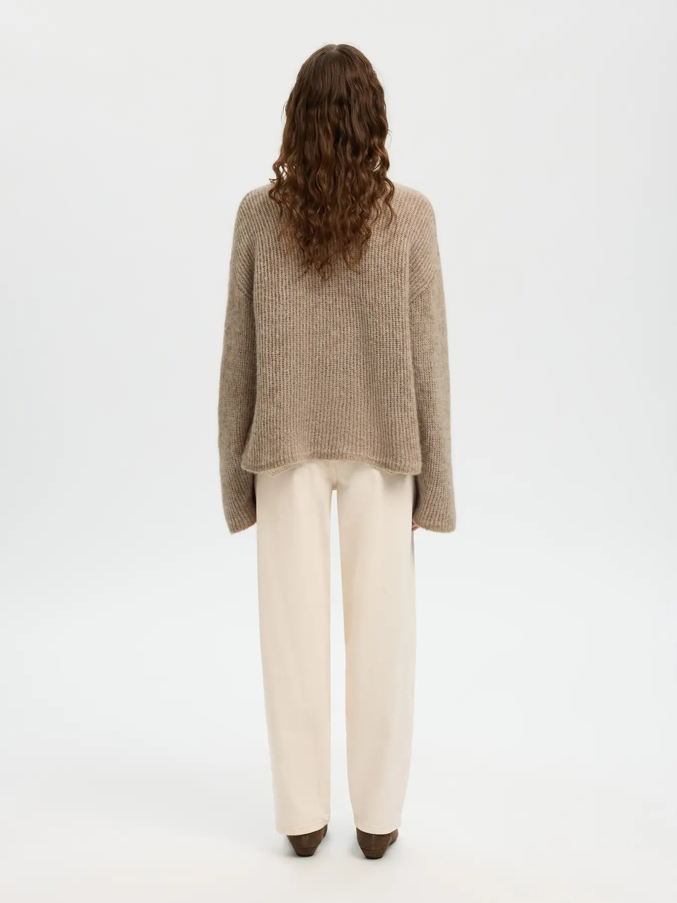 Selected Femme Lulu Loose Knit Jumper - Chocolate Chip