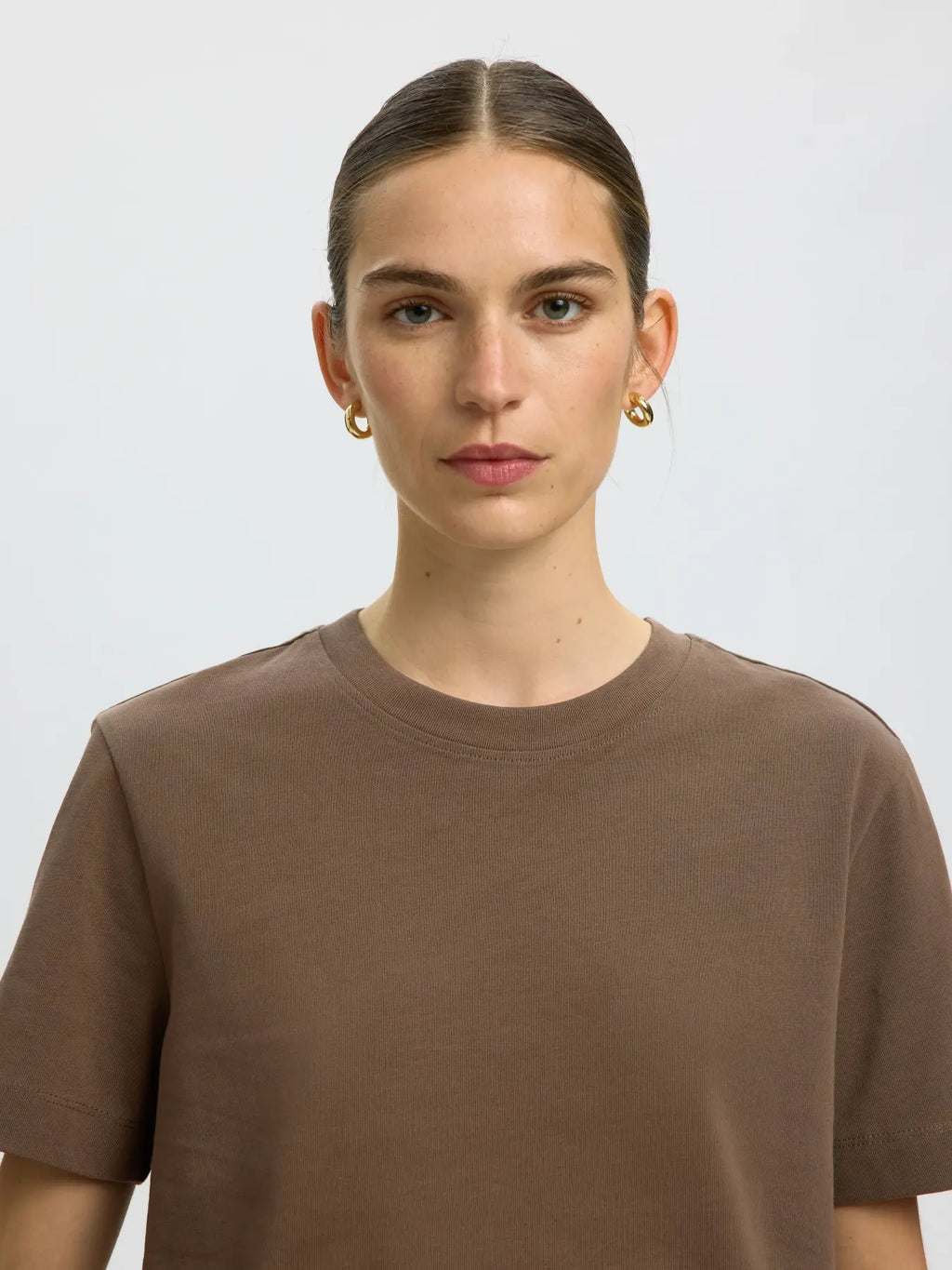 Selected Femme Boxy Tee - Chocolate Chip